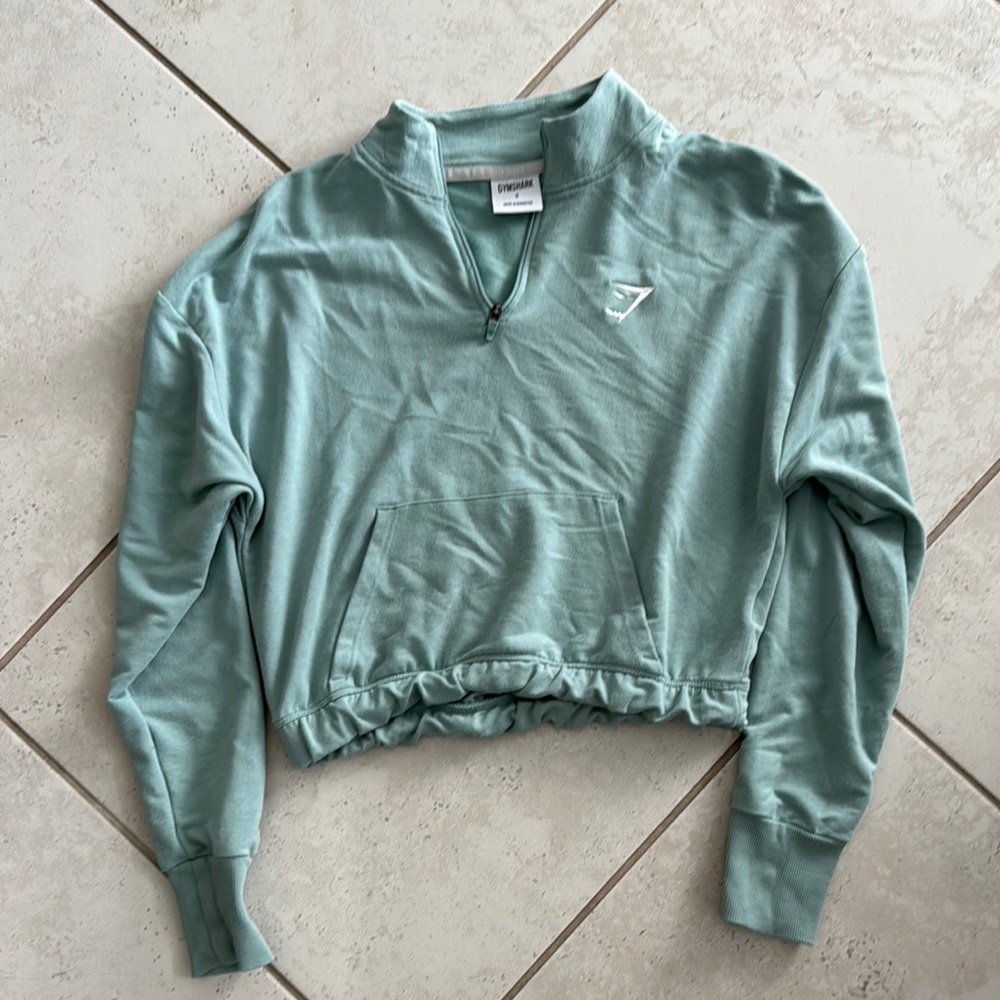 Gymshark Women's Green Quarter-Zip Sweater